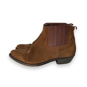 Golden Goose Suede Ankle Boot with Embroidery